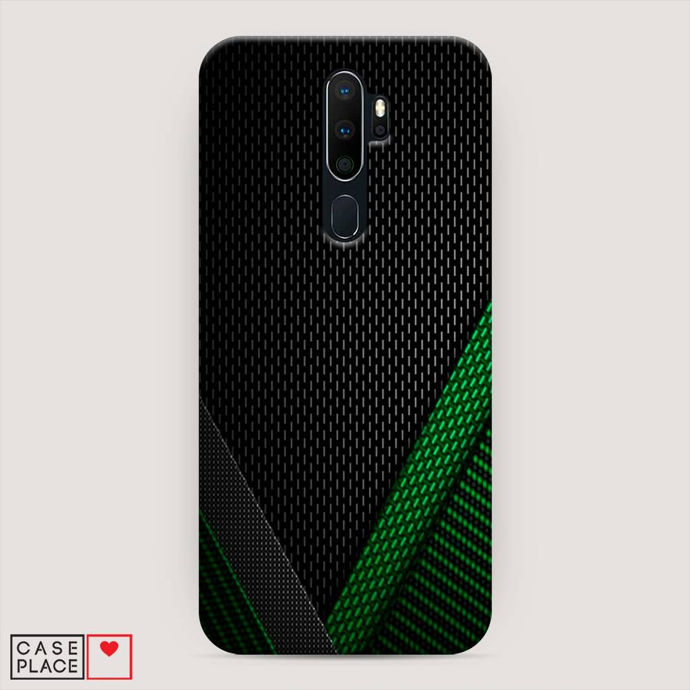 фото Пластиковый чехол "зеленый карбон" на oppo a9 (2020) awog