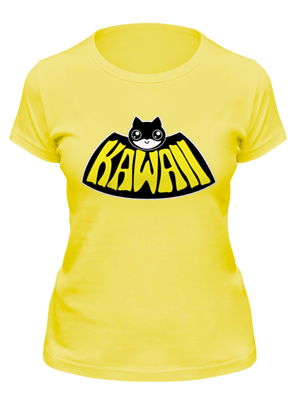 

Футболка женская Printio Kawaii x batman желтая M, Желтый, Kawaii x batman