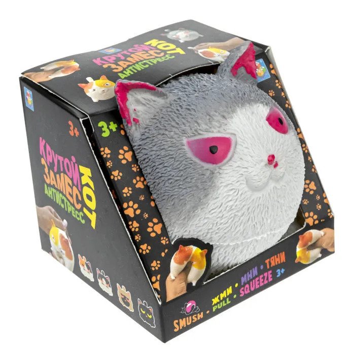 

Игрушка-антистресс 1toy Крутой замес, кот серый, 12*10см, Т22485-4