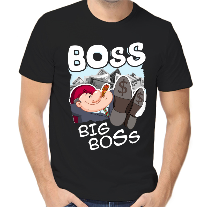 

Футболка мужская черная 52 р-р boss big boss, Черный, fm_boss_big_boss