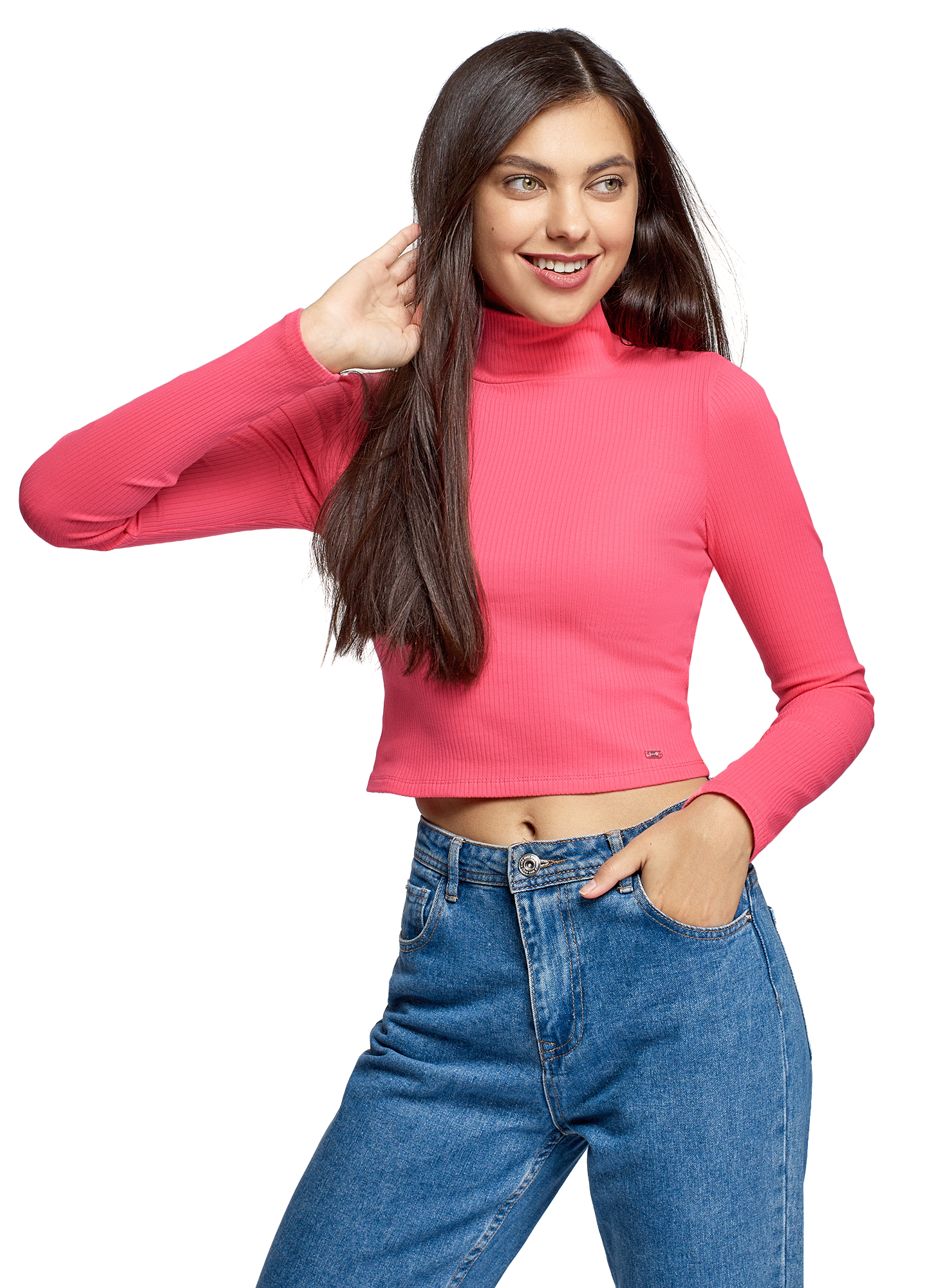 

Водолазка женская oodji 15E11028 розовая 2XL, 15E11028