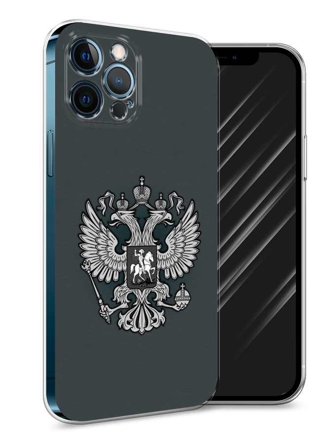 

Чехол Awog на Apple iPhone 12 Pro Max / Айфон 12 Pro Max "Герб России серый", Разноцветный, 12750-5