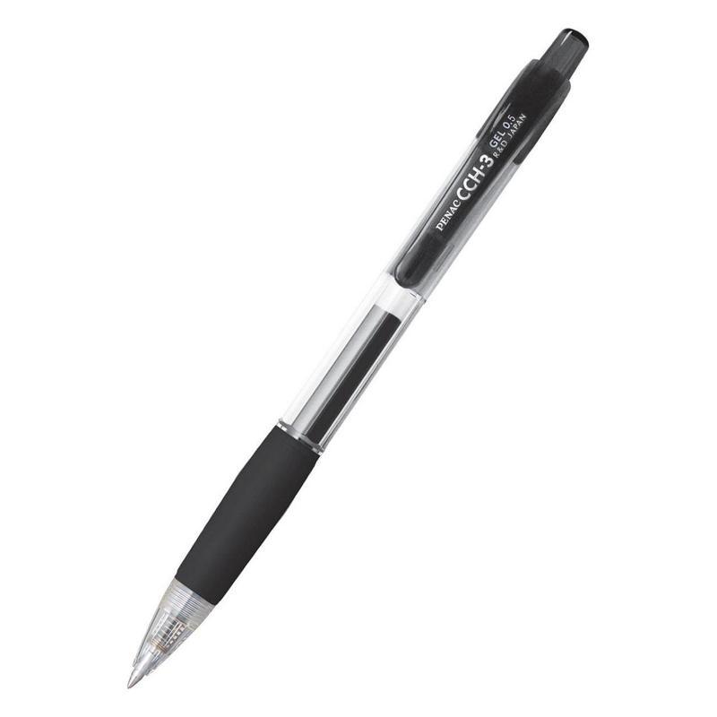 Ручка гелевая автоматическая Penac CCH-3 Gel (0.3мм, черная), 12шт.
