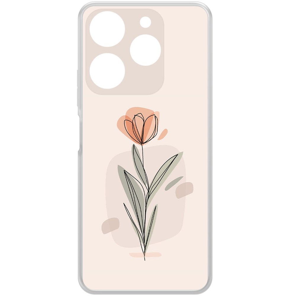 

Чехол-накладка Krutoff Clear Case Тюльпан для TECNO Spark 10 Pro, Прозрачный