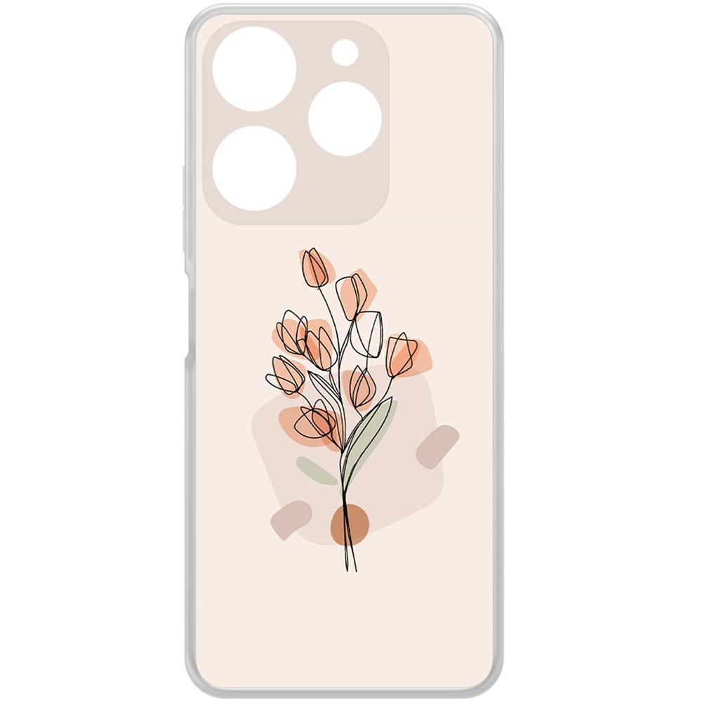

Чехол-накладка Krutoff Clear Case Букет тюльпанов для TECNO Spark 10 Pro, Прозрачный