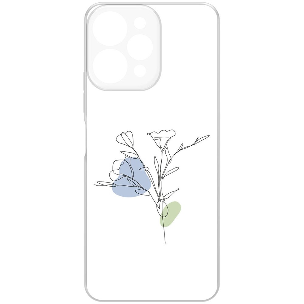 

Чехол-накладка Krutoff Clear Case Эустома для Xiaomi Redmi 12, Прозрачный