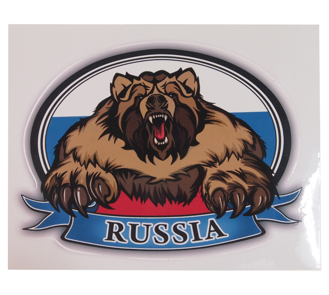

Наклейка Rus Медведь 10x14см AutoStickers 06811, Разноцветный