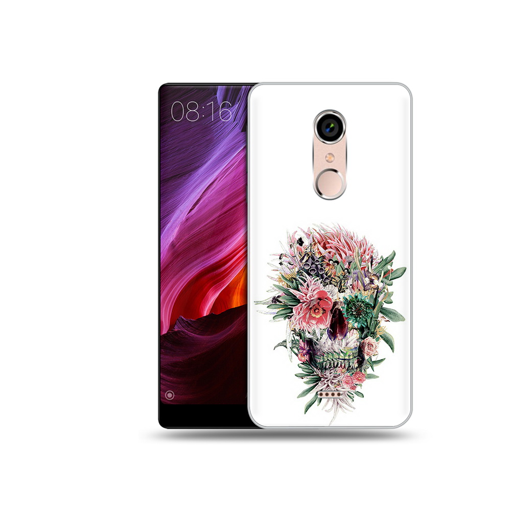 

Чехол MyPads Tocco для BQ 5050 Strike череп из цветов, Прозрачный, Tocco