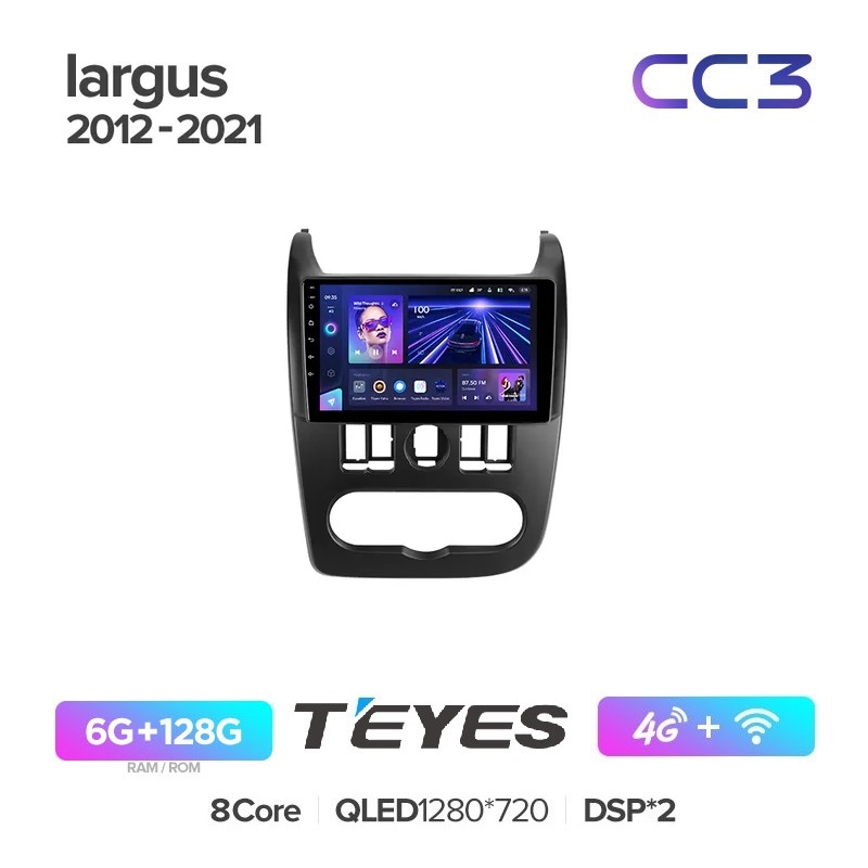 

Магнитола Teyes CC3 6/128 LADA largus 2012 - 2021 9", CC3