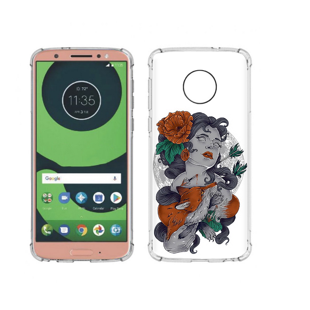 

Чехол MyPads Tocco для Motorola Moto G6 темная девушка с лисой (PT99805.376.639), Прозрачный, Tocco