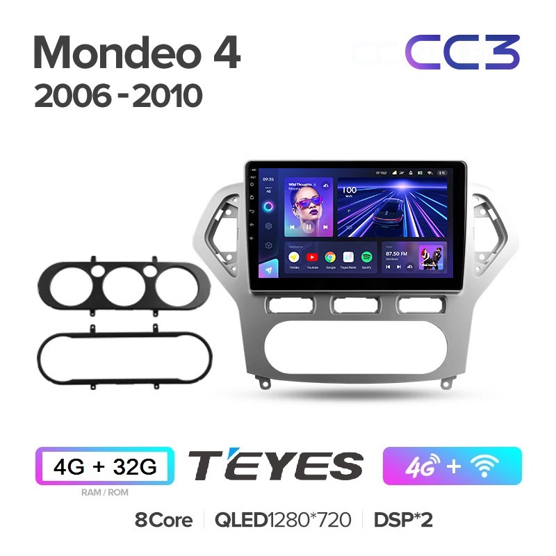

Магнитола Teyes CC3 4/32 Ford Mondeo 4 2006-2010 10" дорестайлинг, CC3