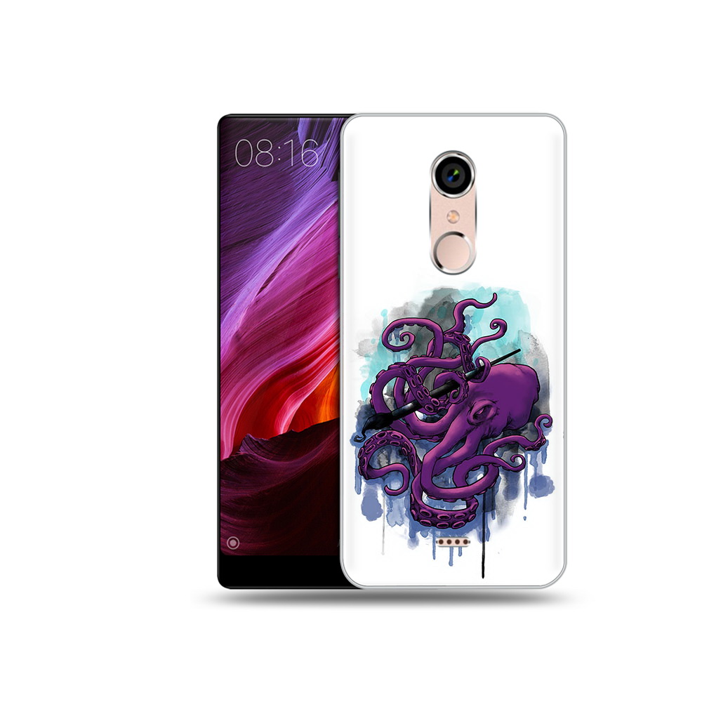 

Чехол MyPads Tocco для BQ 5050 Strike фиолетовый осьминог, Прозрачный, Tocco