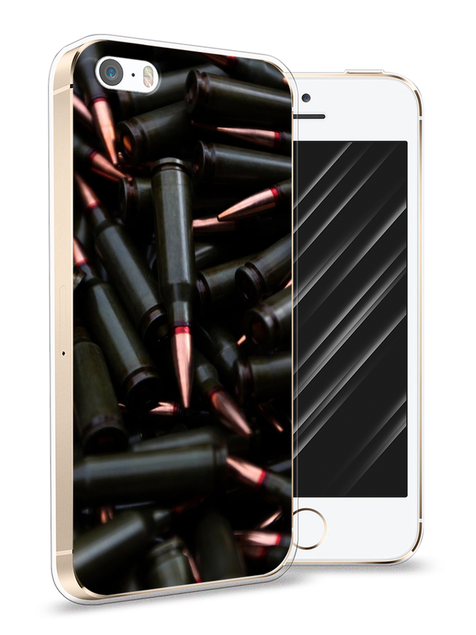 

Чехол Awog на Apple iPhone 5 / Айфон 5 "Пули черные", Разноцветный, 10350-5