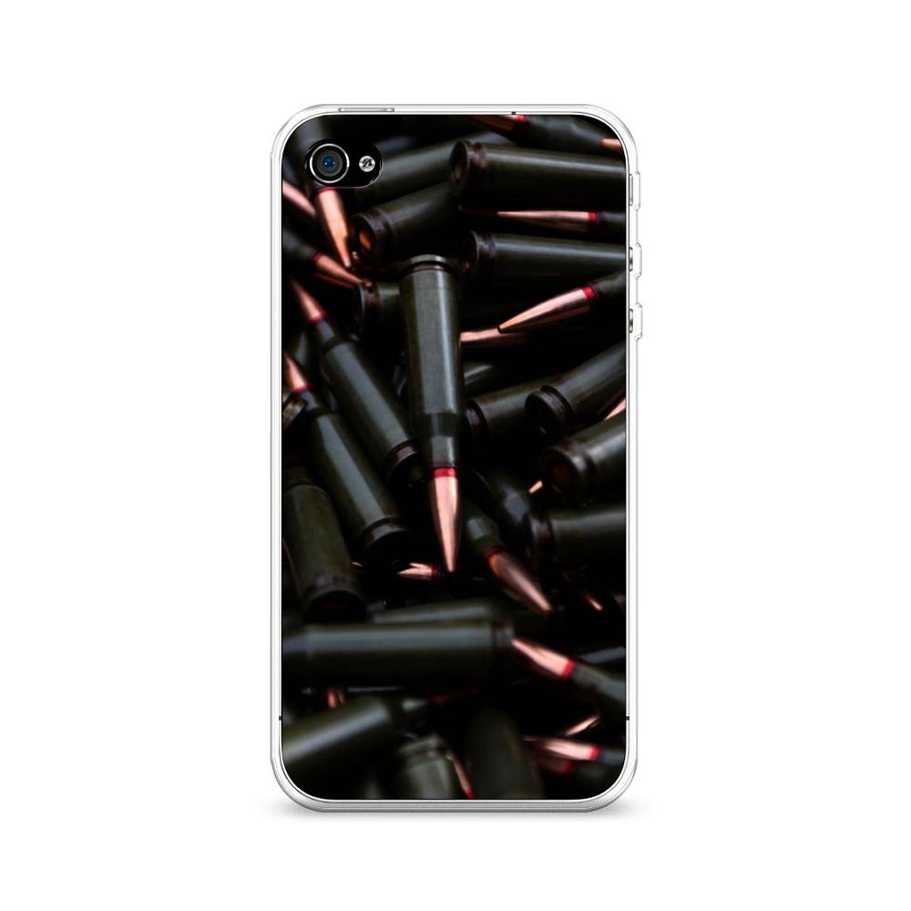 

Чехол Awog на Apple iPhone 4 / Айфон 4 "Пули черные", Разноцветный, 10150-5