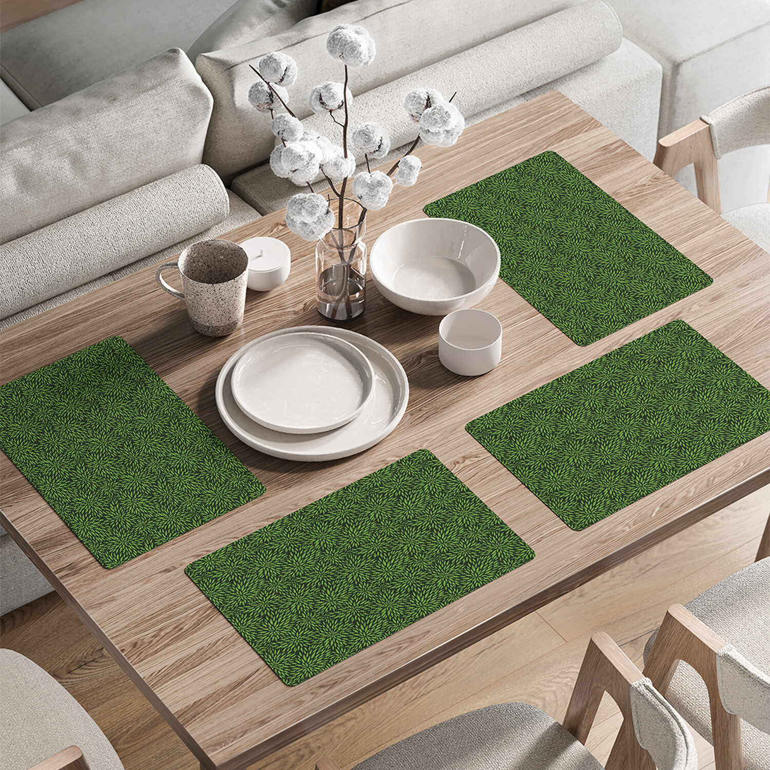 

Комплект салфеток JoyArty Густая растительность для сервировки стола 46x30 см, 4шт, Зеленый, Густая растительность