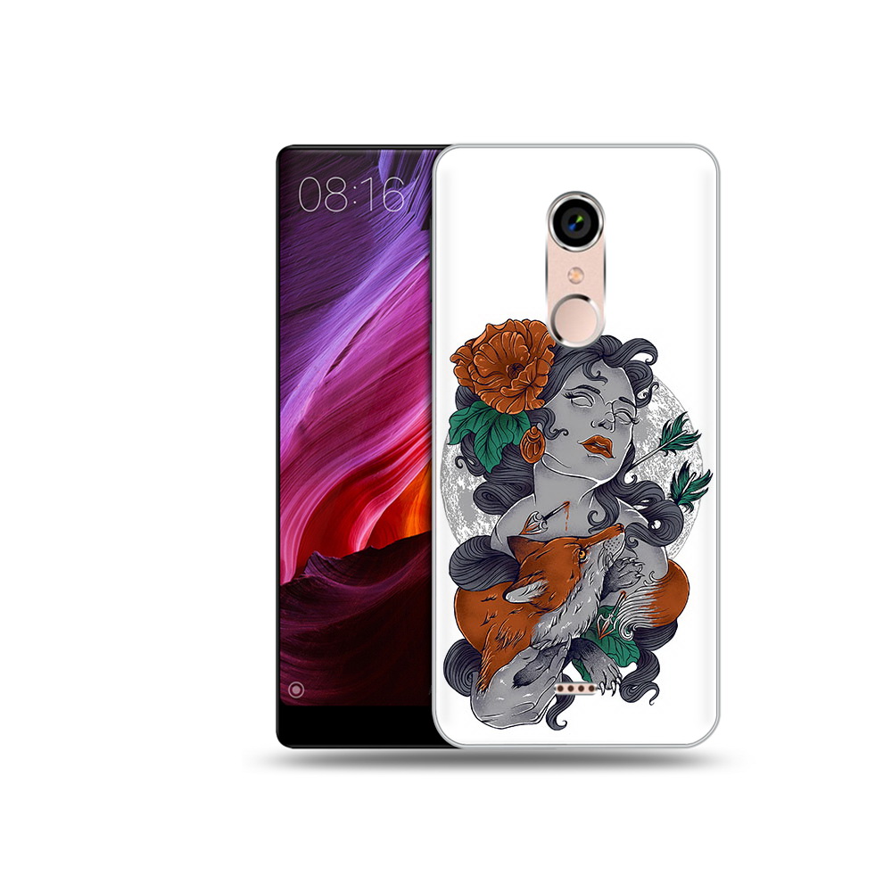 

Чехол MyPads Tocco для BQ 5050 Strike темная девушка с лисой, Прозрачный, Tocco