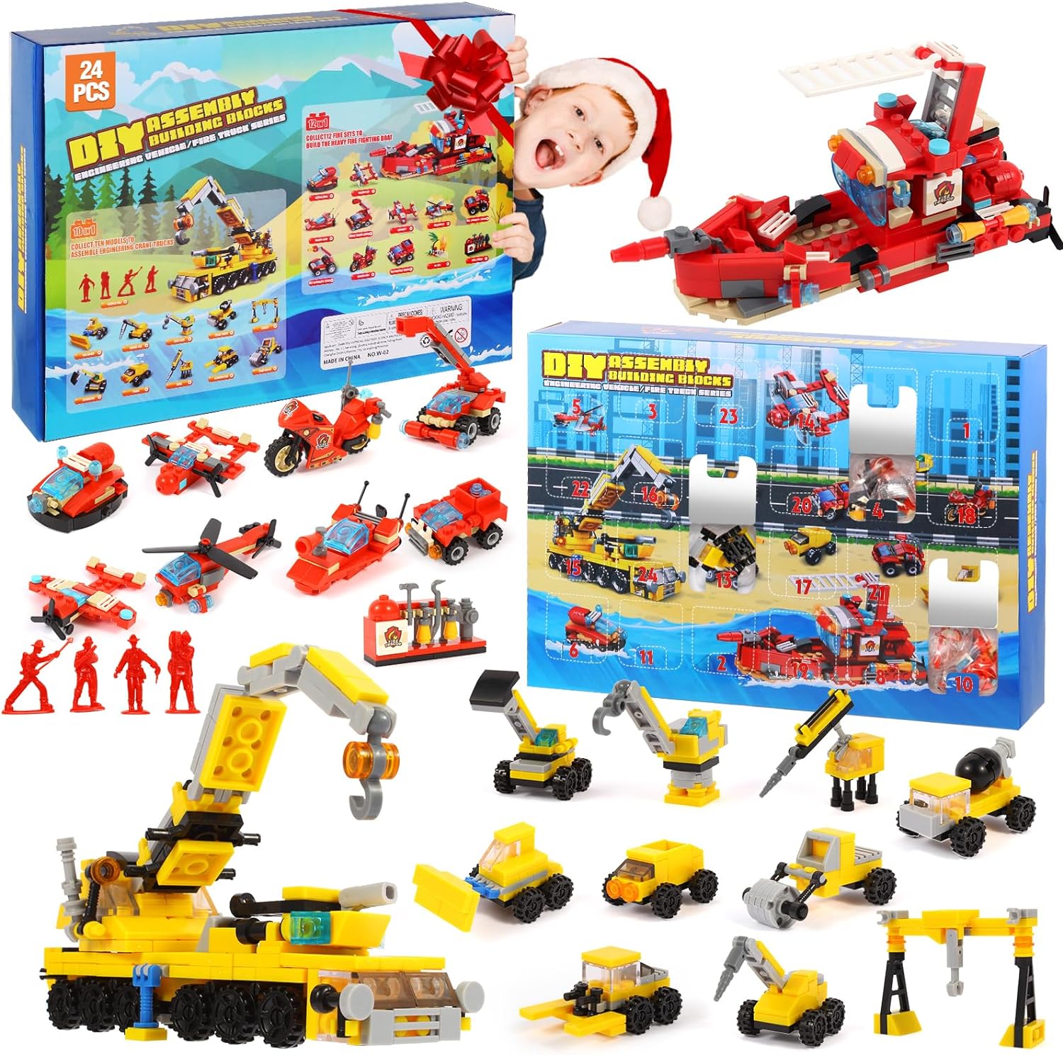 Адвент-календарь DGSENPI с игрушками машинками для мальчиков 24 сюрприза