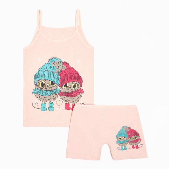 Комплект детского нижнего белья OTS Фрукты, персиковый, 134