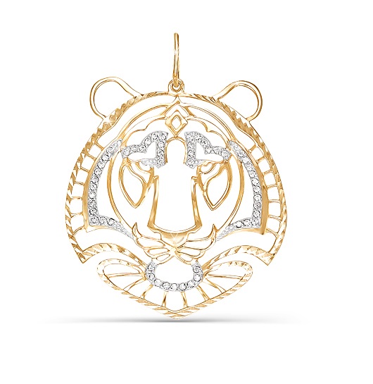 Подвеска из красного золота Дельта 30323, фианит