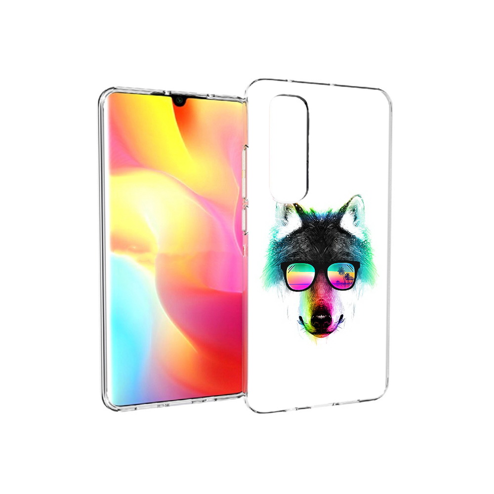 

Чехол MyPads Tocco для Xiaomi Mi Note 10 Lite радужный волк (PT149714.254.567), Прозрачный, Tocco