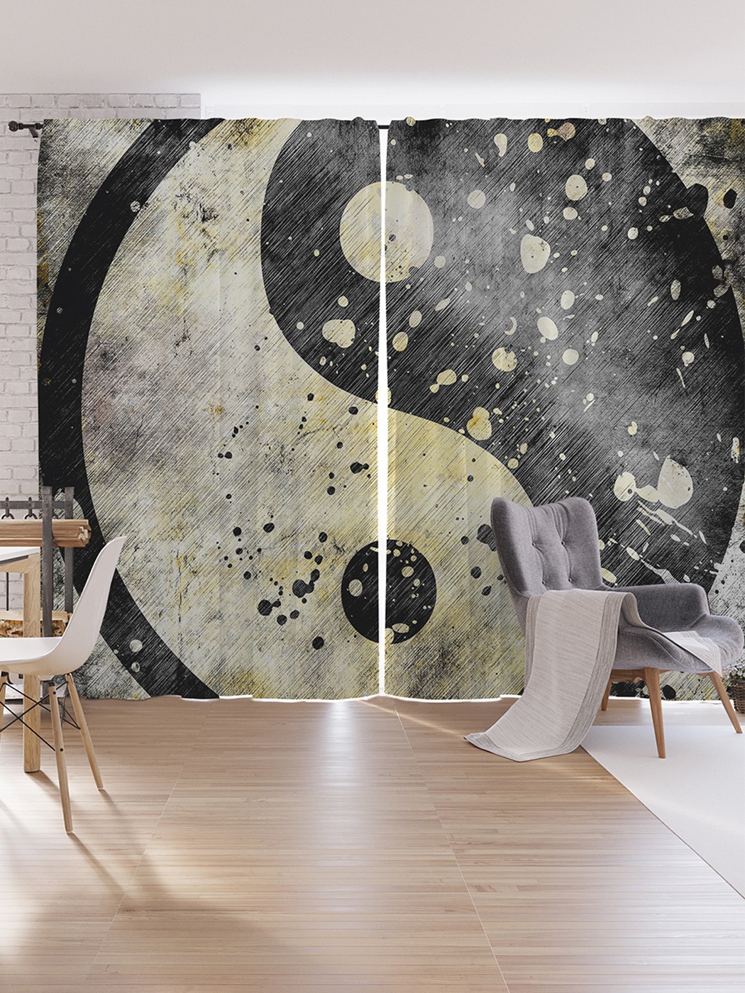 

Шторы под лён JoyArty "Древний Инь и ян", серия Oxford DeLux, 340х265 см, Древний Инь и ян