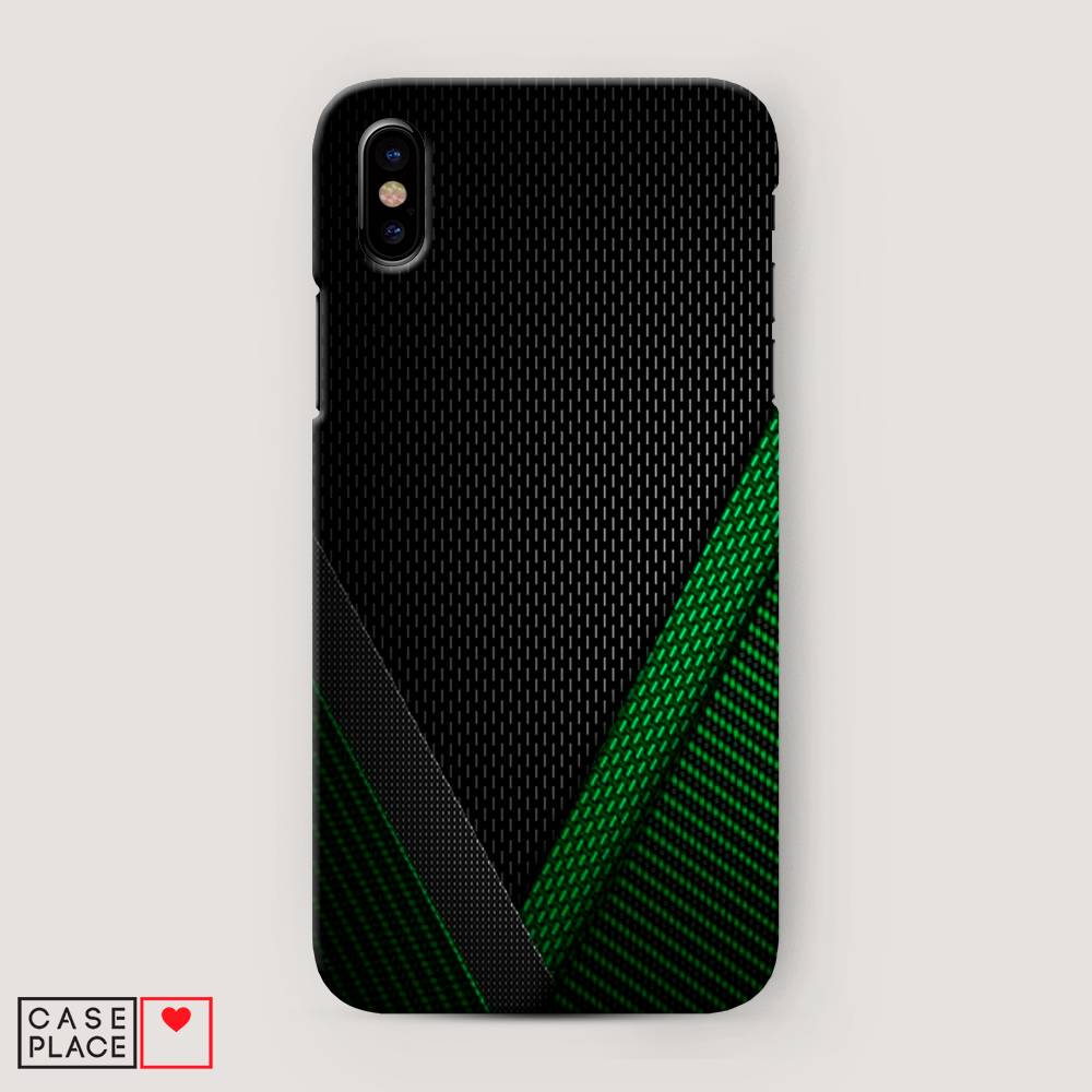 

Пластиковый чехол "Зеленый карбон" на Apple iPhone XS Max (10S Max), 11920-2