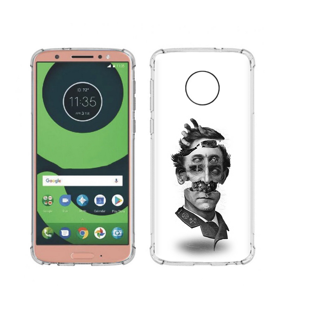 

Чехол MyPads Tocco для Motorola Moto G6 страшное лицо абстракция (PT99805.376.628), Прозрачный, Tocco