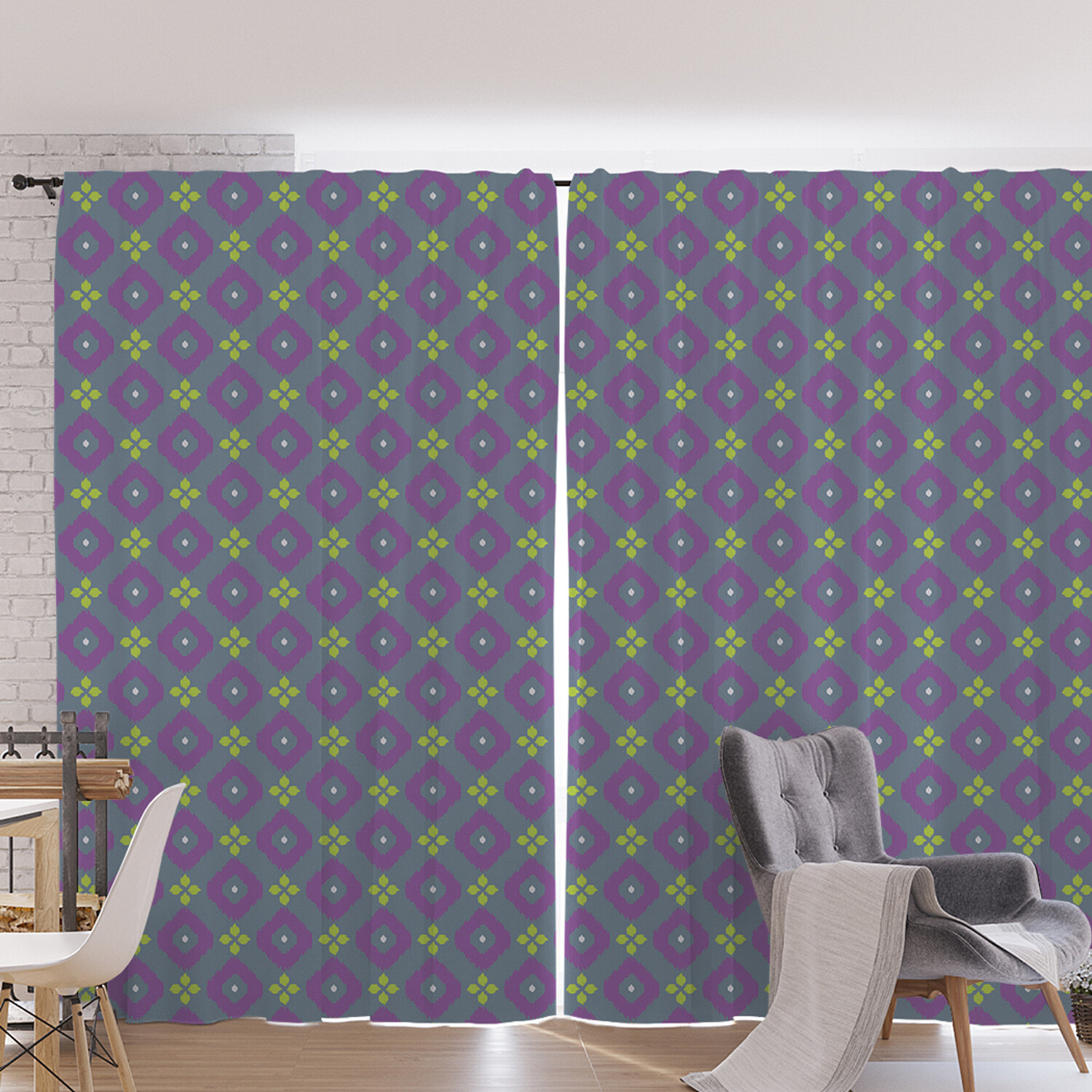 

Шторы под лён JoyArty "Геометрическая диагональ", серия Oxford DeLux, 340х265 см, Геометрическая диагональ