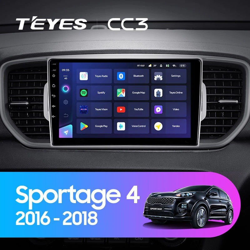 Штатная магнитола Teyes CC3L 4/64 Kia Sportage 4 QL (2016-2018) Тип-A