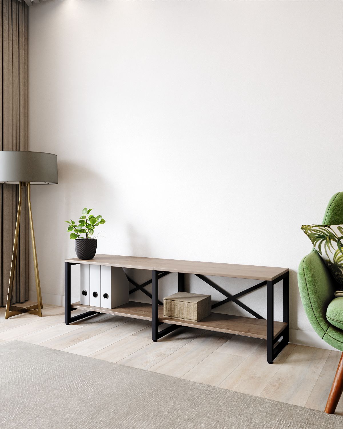 

Стеллаж A1 HOME Bruno Double 2 полки 44х134х34 Дуб Давос, Коричневый, BRUNO_X2-2