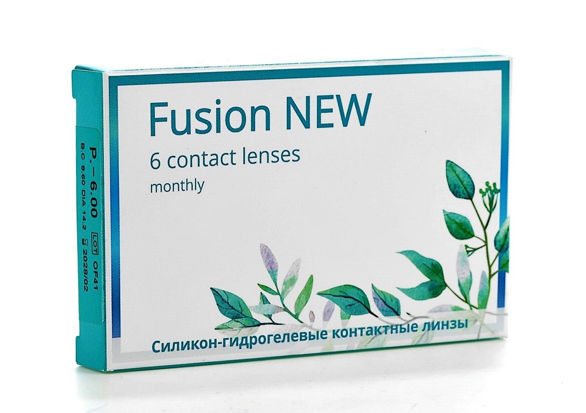 Купить Fusion NEW 6 линз, Контактные линзы OKVision Fusion NEW 1 месяц -8.00 R8.6 6 шт.