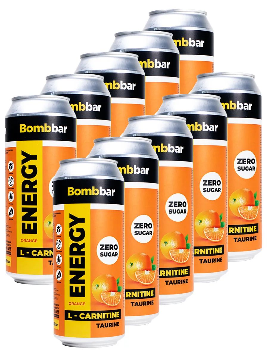 

Энергетик напиток с Л-карнитином BOMBBAR ENERGY (Апельсин) 10шт по 500мл