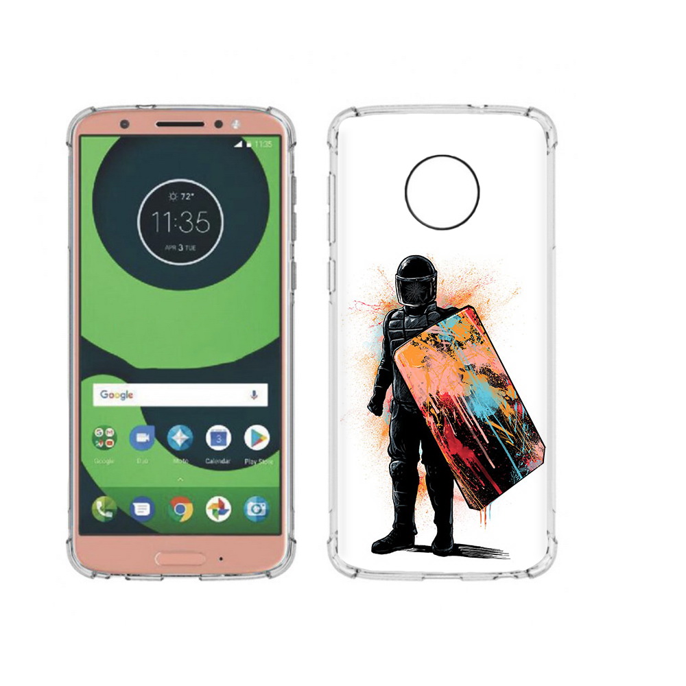 

Чехол MyPads Tocco для Motorola Moto G6 солдат с красочным щитом (PT99805.376.614), Прозрачный, Tocco