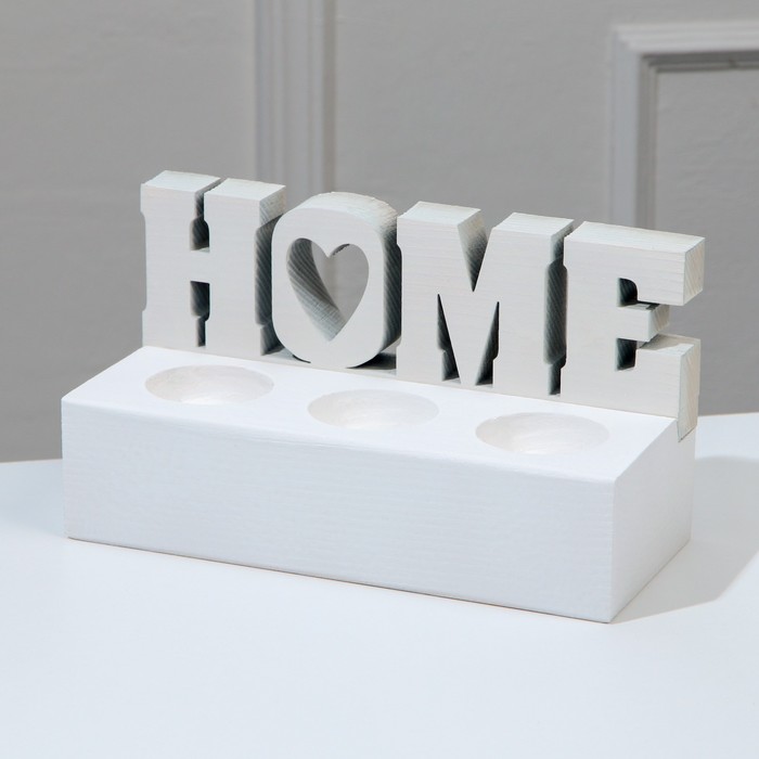 фото Подсвечник деревянный home, 9,5 х 18 х 8 см. nobrand