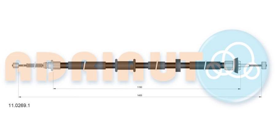 

AD11.0269.1_[51708686] !трос ручника л. Fiat Nuovo Panda 03>