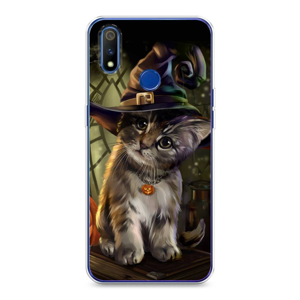 

Чехол Awog на Realme 3 Pro "Кот на Хэллоуин", Разноцветный, 251250-2