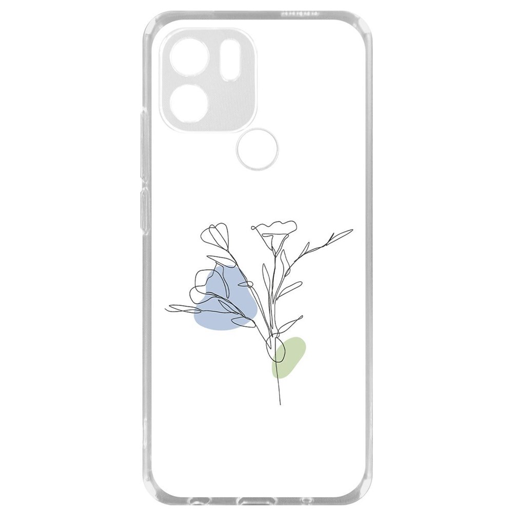 Чехол-накладка Krutoff Clear Case Эустома для Xiaomi Redmi A2+ 600015207058 прозрачный