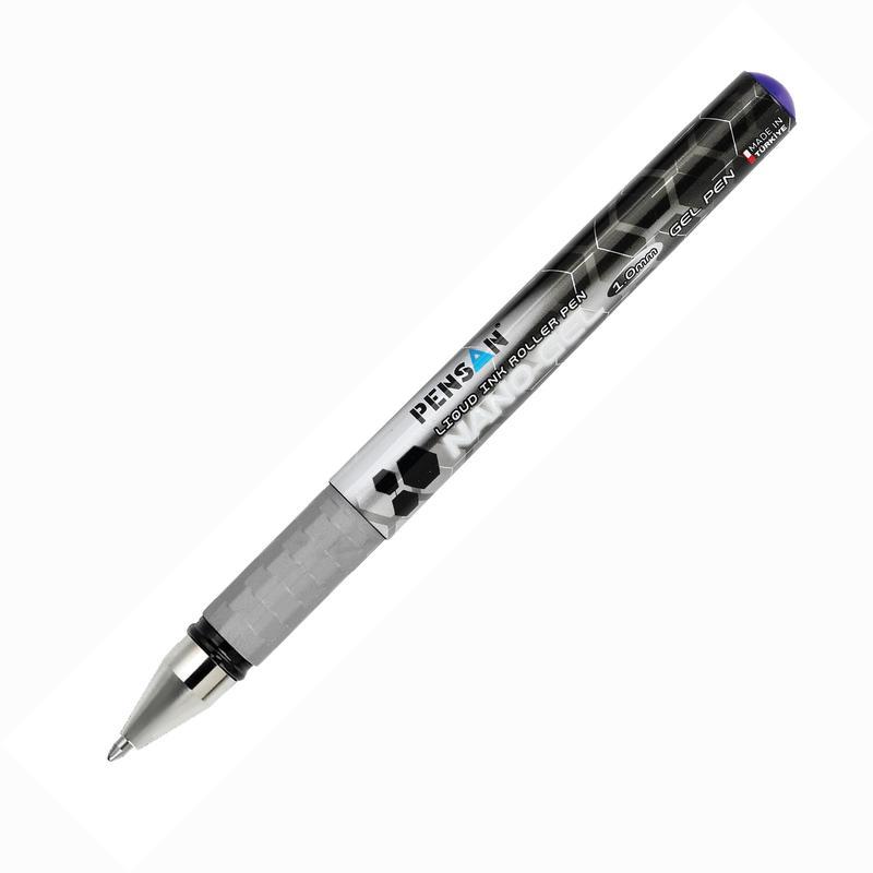 Ручка гелевая Pensan Nano Gel (0.7мм, синий, резиновая манжетка), 12шт.