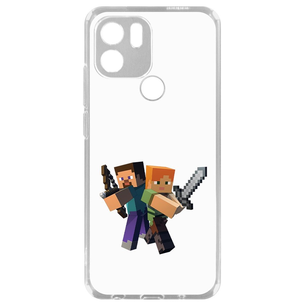 

Чехол-накладка Krutoff Clear Case Minecraft-Стив и Алекс для Xiaomi Redmi A2+, Прозрачный