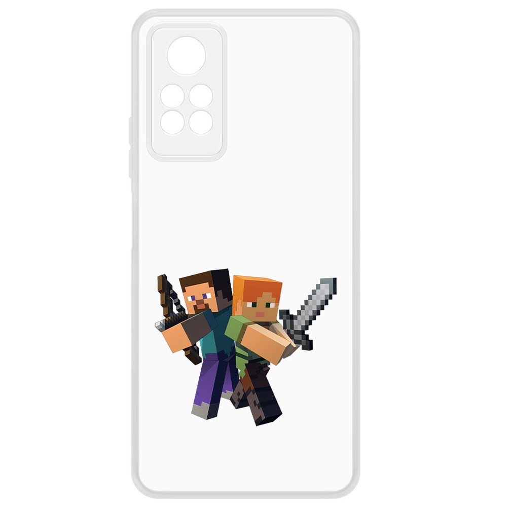 

Чехол-накладка Krutoff Clear Case Minecraft-Стив и Алекс для Xiaomi Redmi Note 12 Pro 4G, Прозрачный