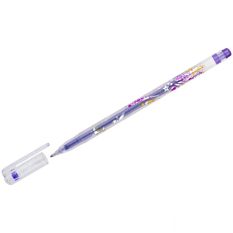 

Ручка гелевая Crown Glitter Metal Jell (08мм фиолетовый с блестками) 12шт (MTJ-500GLS(D))