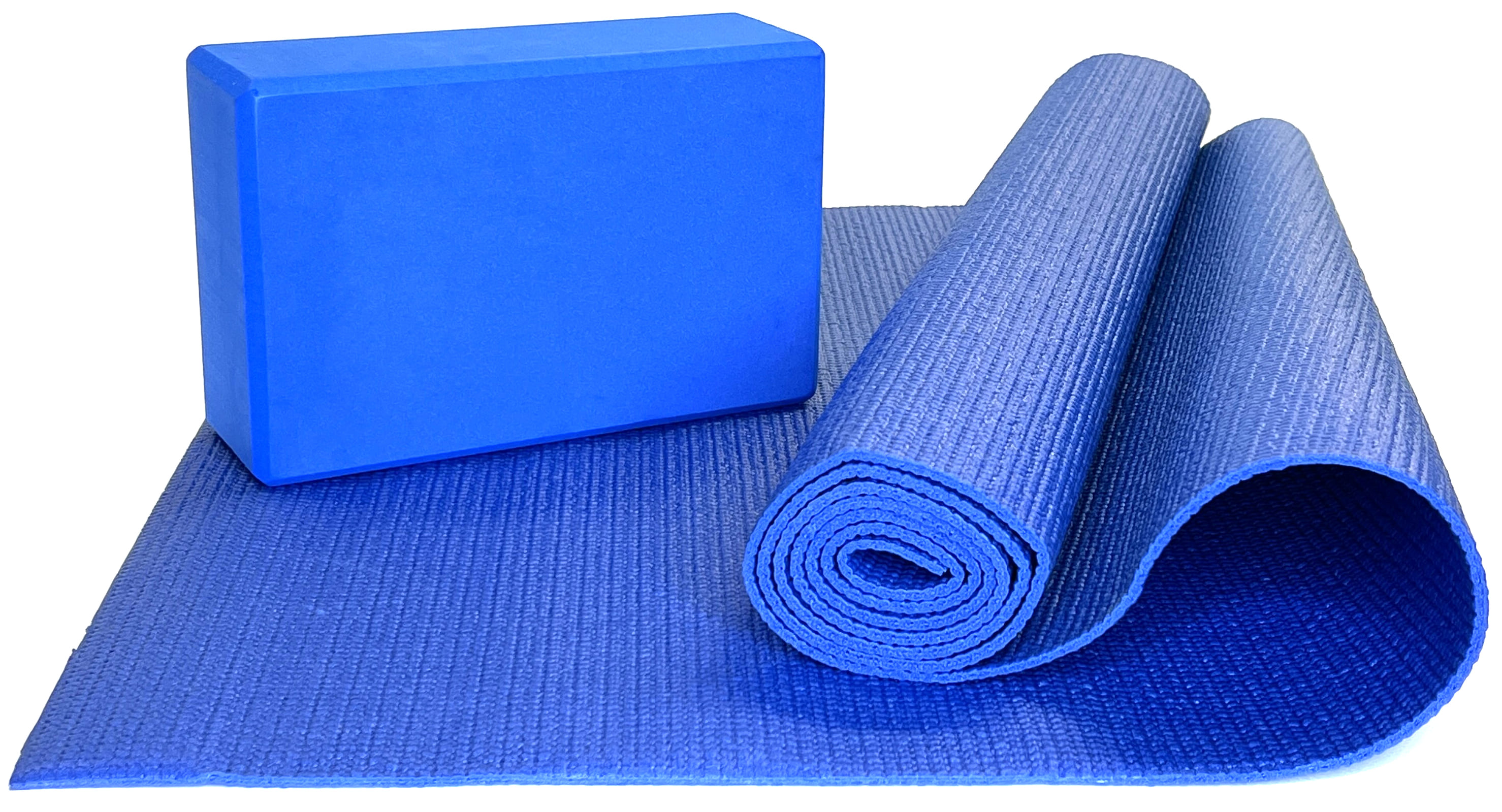 фото Набор коврик и блок для йоги ztoa yc-01 pvc 0,4 см, 173х61 см, синий