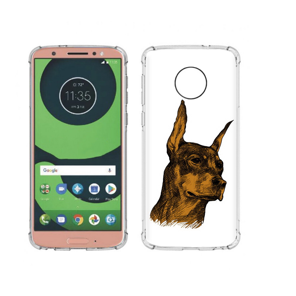 

Чехол MyPads Tocco для Motorola Moto G6 скетч доберман (PT99805.376.605), Прозрачный, Tocco