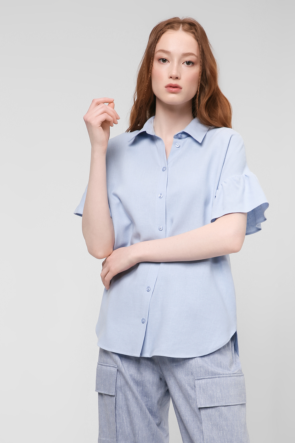 

Блуза женская Belucci BL22033333 голубая XS, BL22033333