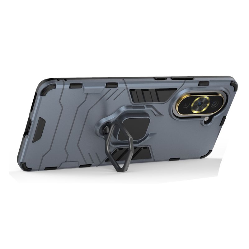 фото Противоударный чехол с кольцом panther case для huawei nova 10 (синий) black panther