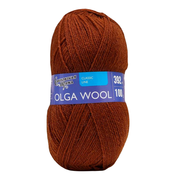 

Пряжа OlgaWool (ОльгаЧШ) 95% шерсть, 5% акрил 392м/100гр (219 т.золото), Коричневый, Пряжа для вязания "Ольга шерсть"