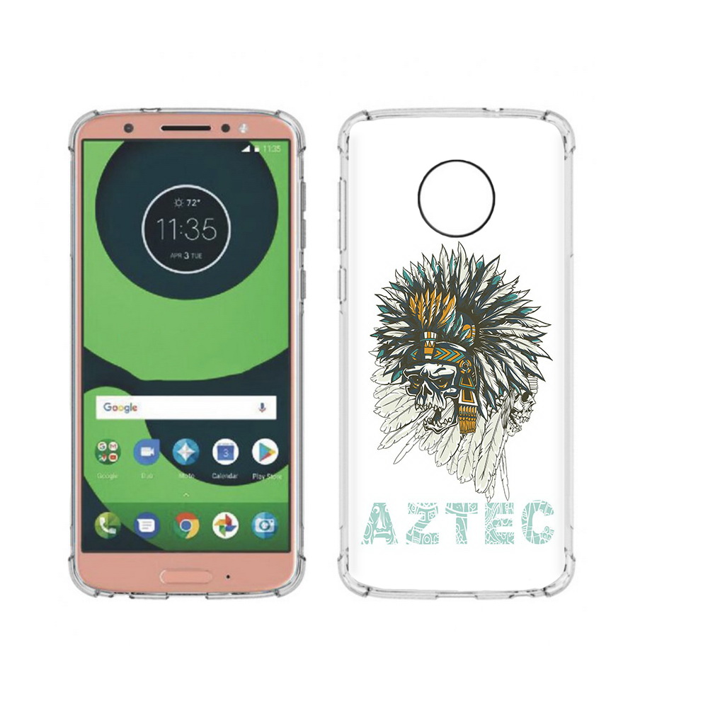 

Чехол MyPads Tocco для Motorola Moto G6 скелет индеец (PT99805.376.602), Прозрачный, Tocco