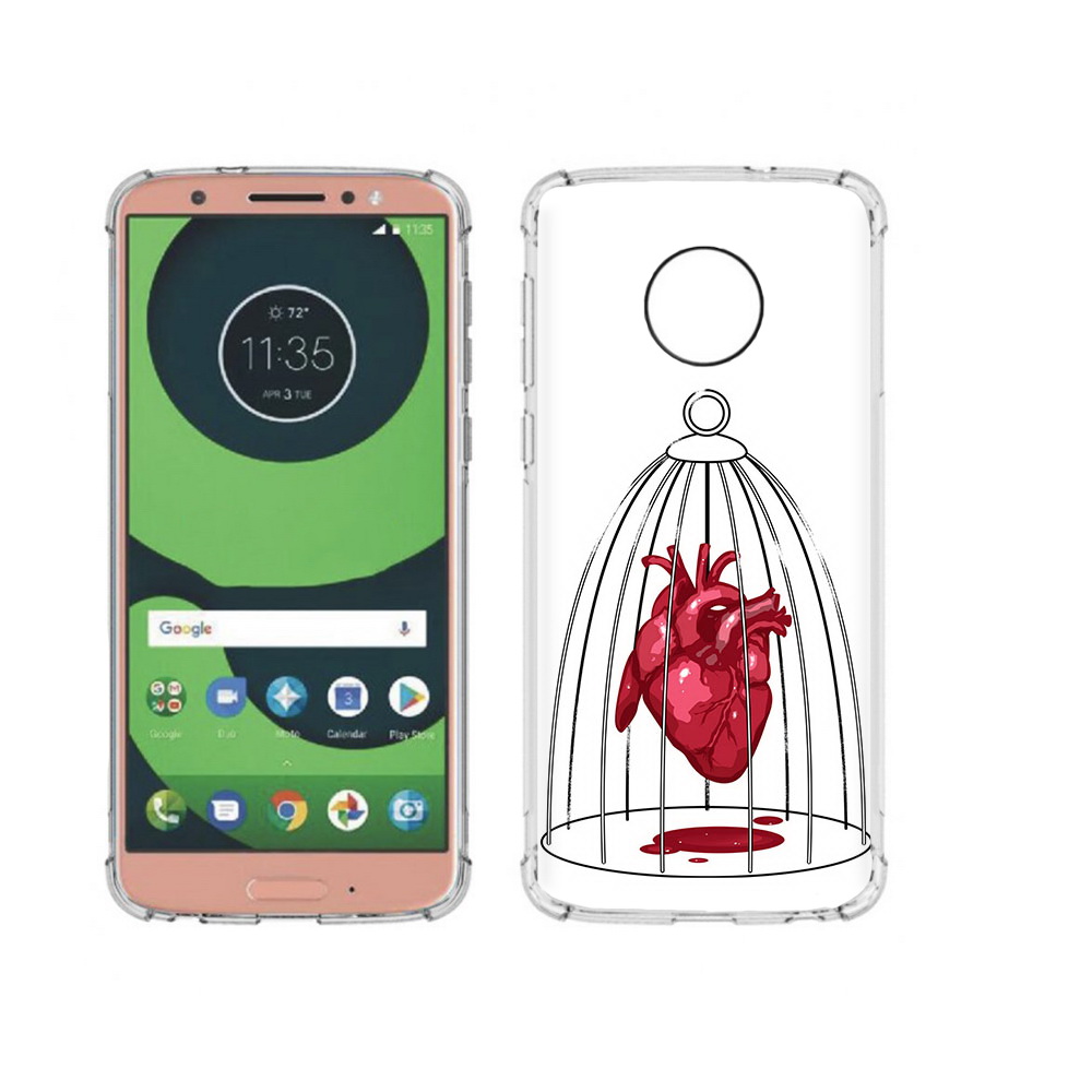 

Чехол MyPads Tocco для Motorola Moto G6 сердце в клетке (PT99805.376.597), Прозрачный, Tocco