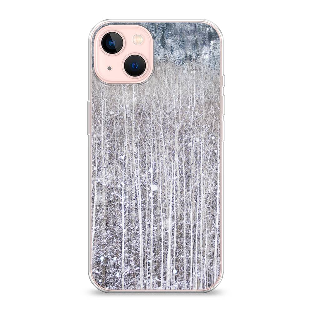 

Чехол для Apple iPhone 13 "Снежный лес", Бежевый;серый;белый, 14250-5