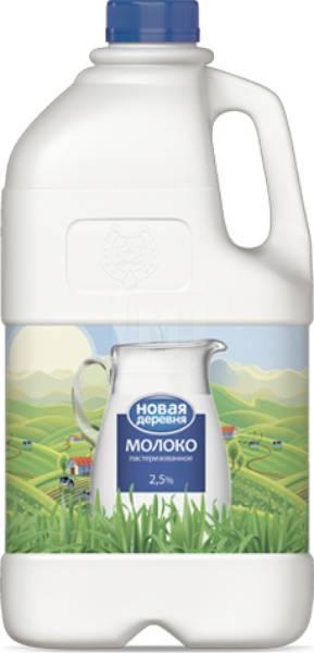 Молоко 2,5% пастеризованное 1,9 л Новая Деревня БЗМЖ